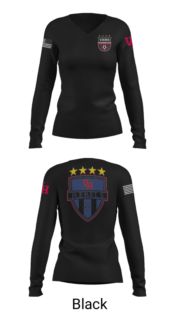 Women's Long Sleeve Vneck Shirt, Vestavia Rebels, Men's Soccer, Teamtime, Team time, sublimation, custom sports apparel, team uniforms, spirit wear, spiritwear, sports uniforms, custom shirts, team store, custom team store, fundraiser sports, apparel fundraiser