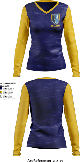 Womens Long Sleeve Vneck Shirt, Bulldogs, , Teamtime, Team time, sublimation, custom sports apparel, team uniforms, spirit wear, spiritwear, sports uniforms, custom shirts, team store, custom team store, fundraiser sports, apparel fundraiser