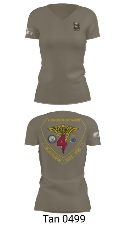 4th Med Battalion 81744782 Women's Short Sleeve V-neck Shirt - 68