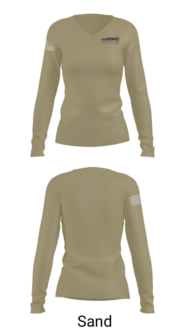 Womens Long Sleeve Vneck Shirt, JDC PBA, Police, Teamtime, Team time, sublimation, custom sports apparel, team uniforms, spirit wear, spiritwear, sports uniforms, custom shirts, team store, custom team store, fundraiser sports, apparel fundraiser