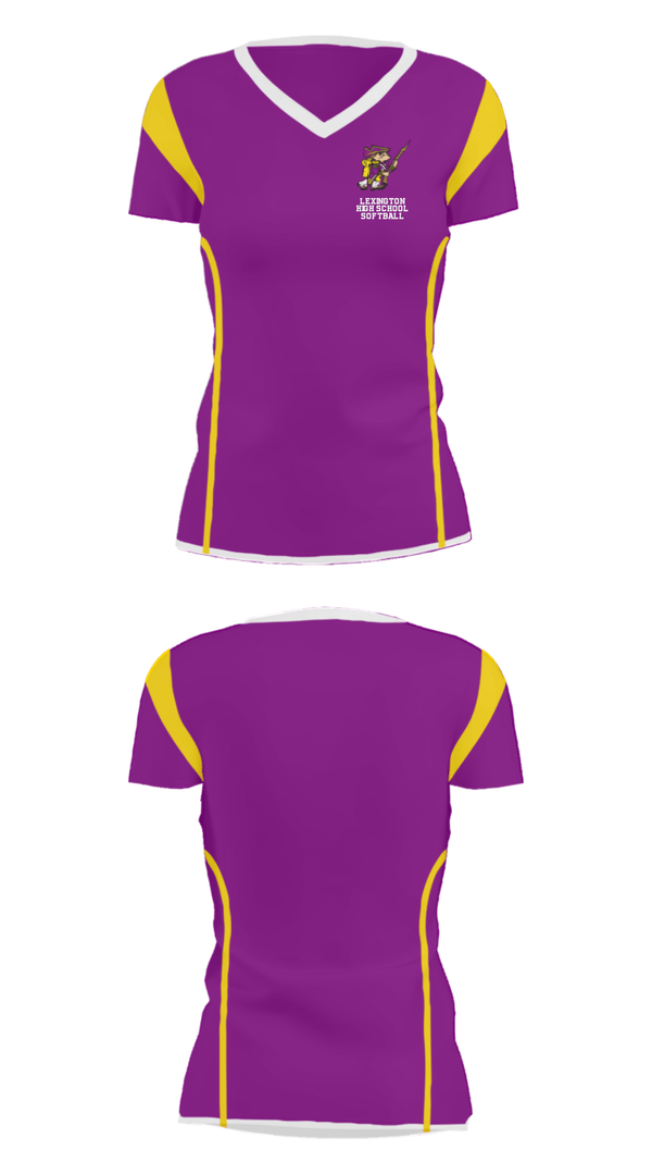 Women's Short Sleeve Vneck Shirt, Lexington High School Softball, Softball, Teamtime, Team time, sublimation, custom sports apparel, team uniforms, spirit wear, spiritwear, sports uniforms, custom shirts, team store, custom team store, fundraiser sports, apparel fundraiser