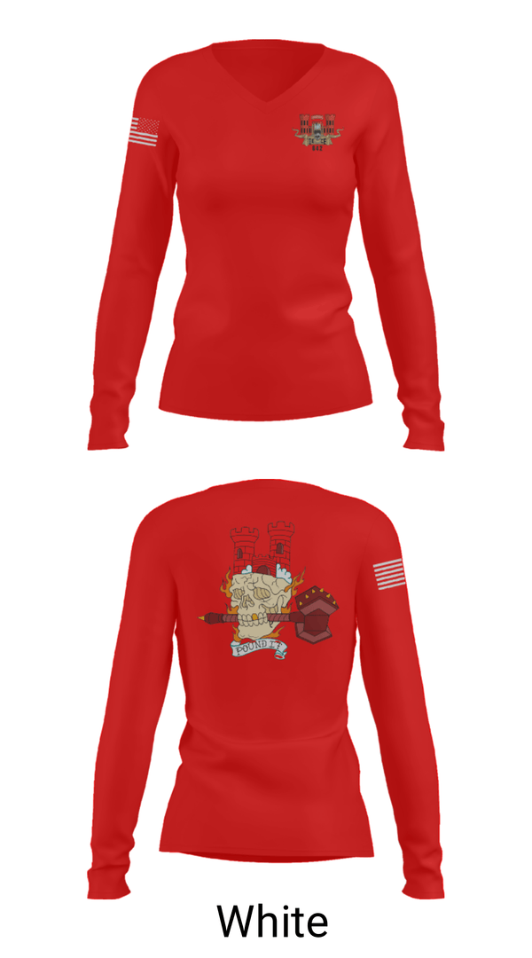 Women's Long Sleeve Vneck Shirt, 3rd Platoon, 642nd ESC, Army, Teamtime, Team time, sublimation, custom sports apparel, team uniforms, spirit wear, spiritwear, sports uniforms, custom shirts, team store, custom team store, fundraiser sports, apparel fundraiser