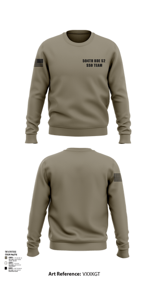 Crew Neck Sweatshirt, 504th BDE S2 SSO Team, Army, Teamtime, Team time, sublimation, custom sports apparel, team uniforms, spirit wear, spiritwear, sports uniforms, custom shirts, team store, custom team store, fundraiser sports, apparel fundraiser