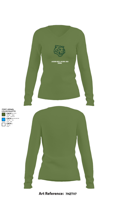 Jackson-Reed (Wilson) High School 17300686 Women's Long Sleeve V-neck Shirt - 17