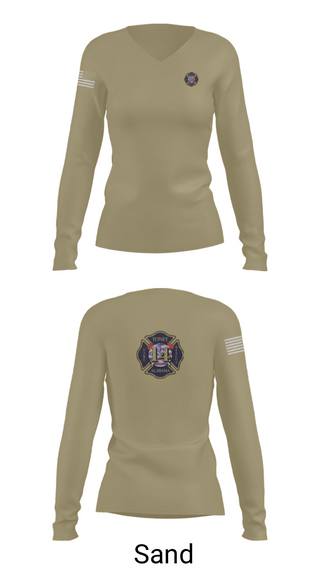 Women's Long Sleeve Vneck Shirt, Tony Volunteer Fire Department, Fire Department, Teamtime, Team time, sublimation, custom sports apparel, team uniforms, spirit wear, spiritwear, sports uniforms, custom shirts, team store, custom team store, fundraiser sports, apparel fundraiser