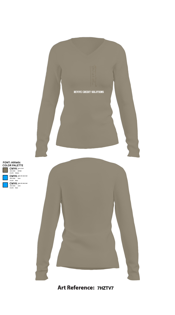 Womens Long Sleeve Vneck Shirt, Revive Credit Solutions, , Teamtime, Team time, sublimation, custom sports apparel, team uniforms, spirit wear, spiritwear, sports uniforms, custom shirts, team store, custom team store, fundraiser sports, apparel fundraiser