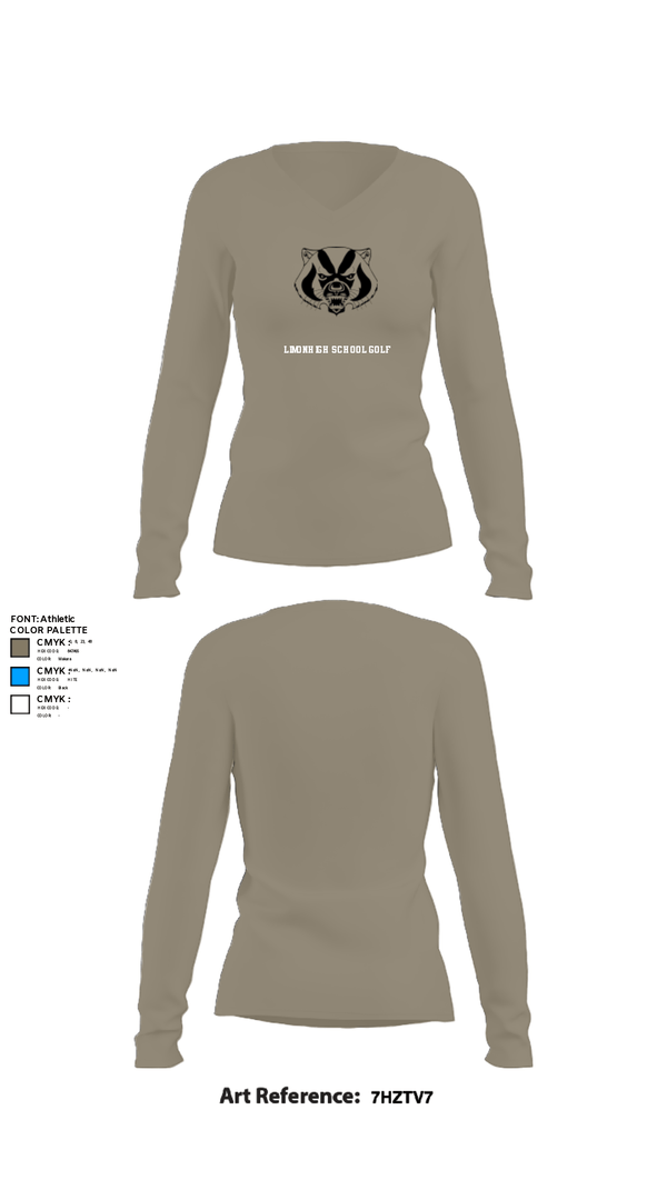 Womens Long Sleeve Vneck Shirt, Limon High School Golf, Golf, Teamtime, Team time, sublimation, custom sports apparel, team uniforms, spirit wear, spiritwear, sports uniforms, custom shirts, team store, custom team store, fundraiser sports, apparel fundraiser