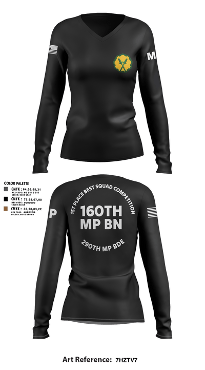 160th mp bn 37897815 Women's Long Sleeve V-neck Shirt - 106