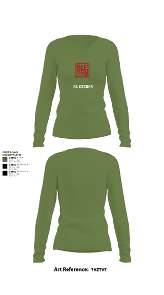 Women's Long Sleeve Vneck Shirt, Blexen69, , Teamtime, Team time, sublimation, custom sports apparel, team uniforms, spirit wear, spiritwear, sports uniforms, custom shirts, team store, custom team store, fundraiser sports, apparel fundraiser