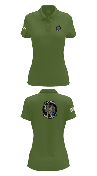 Women's Short Sleeve Performance Polo, 90th ASB B co 4Th Platoon, Army, Teamtime, Team time, sublimation, custom sports apparel, team uniforms, spirit wear, spiritwear, sports uniforms, custom shirts, team store, custom team store, fundraiser sports, apparel fundraiser