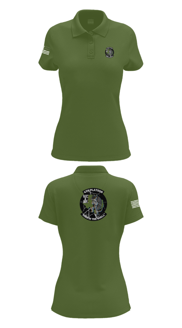 Women's Short Sleeve Performance Polo, 90th ASB B co 4Th Platoon, Army, Teamtime, Team time, sublimation, custom sports apparel, team uniforms, spirit wear, spiritwear, sports uniforms, custom shirts, team store, custom team store, fundraiser sports, apparel fundraiser