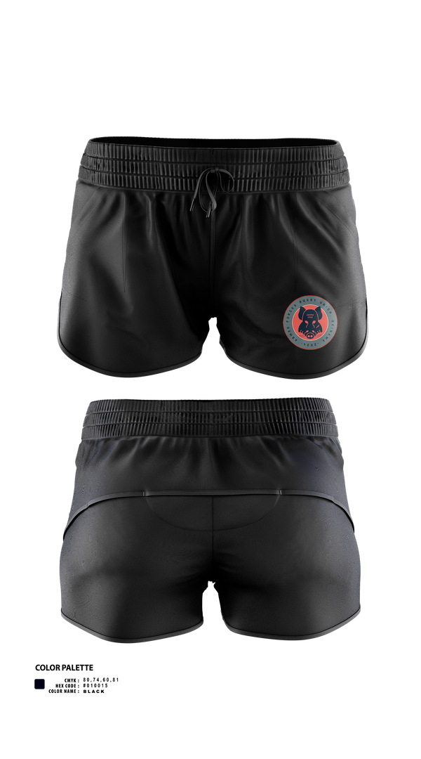 Womens Shorts, Black Boars, Rugby, Teamtime, Team time, sublimation, custom sports apparel, team uniforms, spirit wear, spiritwear, sports uniforms, custom shirts, team store, custom team store, fundraiser sports, apparel fundraiser
