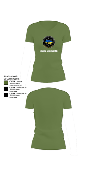 Women's Short Sleeve Vneck Shirt, 173rd Airborne, Army, Teamtime, Team time, sublimation, custom sports apparel, team uniforms, spirit wear, spiritwear, sports uniforms, custom shirts, team store, custom team store, fundraiser sports, apparel fundraiser