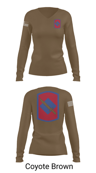 Womens Long Sleeve Vneck Shirt, 39th Infantry Brigade, , Teamtime, Team time, sublimation, custom sports apparel, team uniforms, spirit wear, spiritwear, sports uniforms, custom shirts, team store, custom team store, fundraiser sports, apparel fundraiser