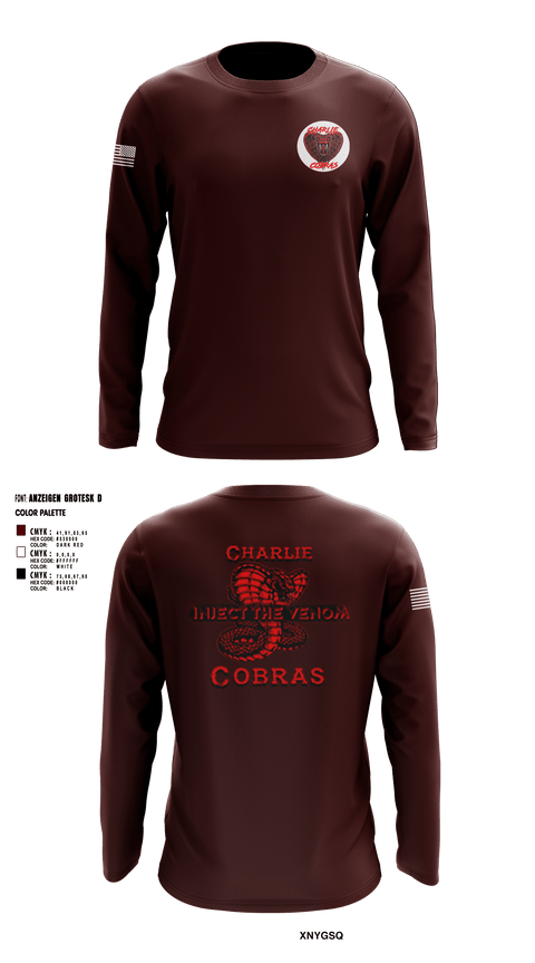 Long Sleeve Performance Shirt, Charlie Company Cobras, Army, Teamtime, Team time, sublimation, custom sports apparel, team uniforms, spirit wear, spiritwear, sports uniforms, custom shirts, team store, custom team store, fundraiser sports, apparel fundraiser