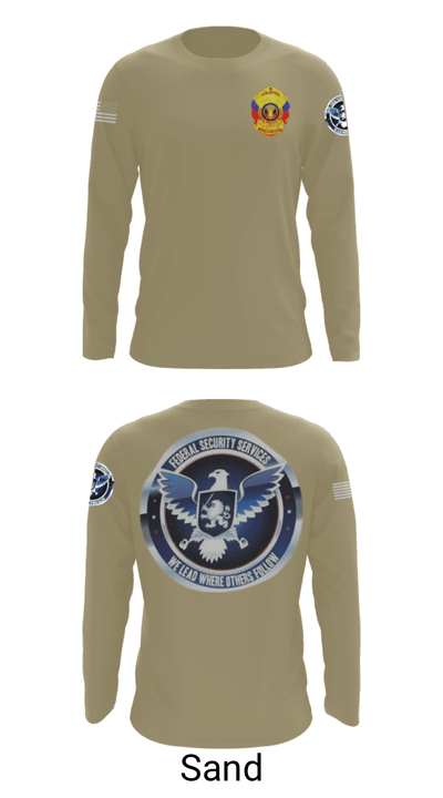 TS FEDERAL PRIVATE SECURITY & BODYGUARD 72741630 Long Sleeve Performance Shirt - 82