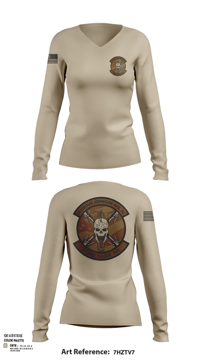 4LRS/POL 87725451 Women's Long Sleeve V-neck Shirt - 124