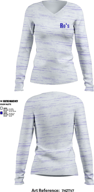 Womens Long Sleeve Vneck Shirt, Ro‘s, , Teamtime, Team time, sublimation, custom sports apparel, team uniforms, spirit wear, spiritwear, sports uniforms, custom shirts, team store, custom team store, fundraiser sports, apparel fundraiser