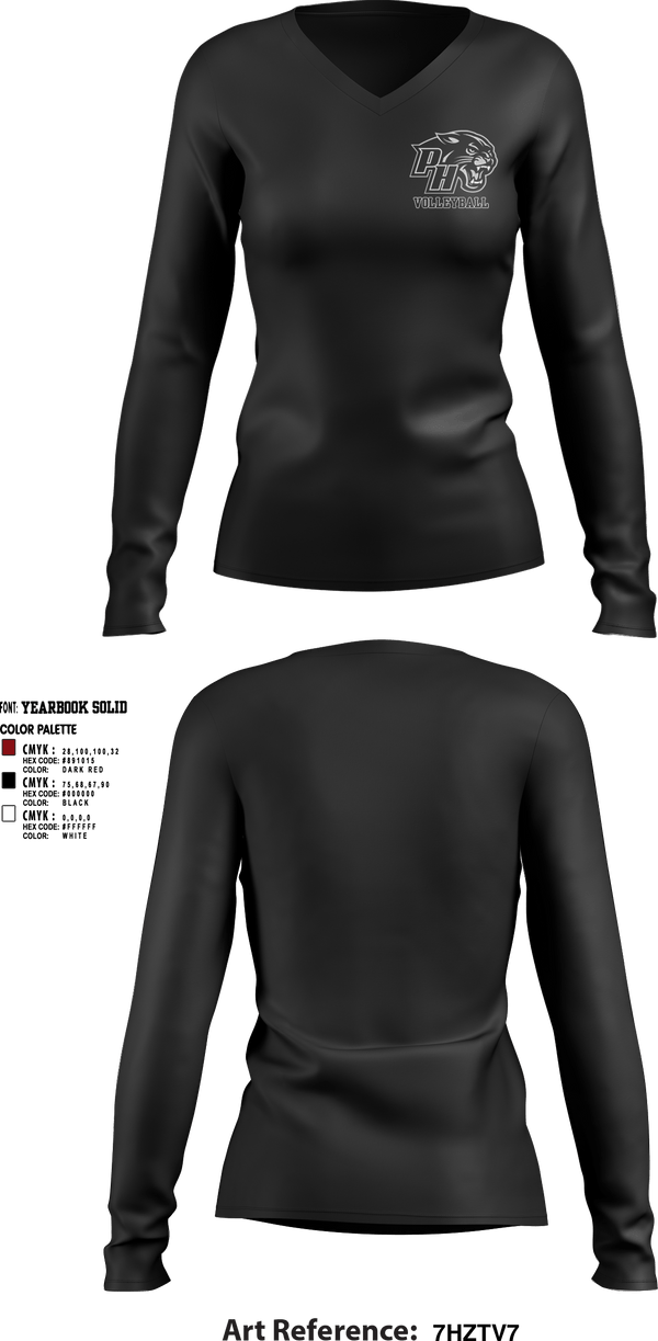 Womens Long Sleeve Vneck Shirt, Panthers Volleyball, Women's Volleyball, Teamtime, Team time, sublimation, custom sports apparel, team uniforms, spirit wear, spiritwear, sports uniforms, custom shirts, team store, custom team store, fundraiser sports, apparel fundraiser
