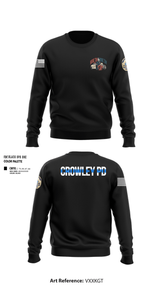 Crew Neck Sweatshirt, Crowley Police Department, , Teamtime, Team time, sublimation, custom sports apparel, team uniforms, spirit wear, spiritwear, sports uniforms, custom shirts, team store, custom team store, fundraiser sports, apparel fundraiser