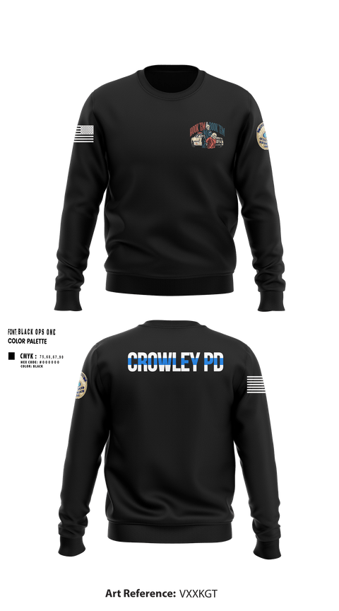 Crew Neck Sweatshirt, Crowley Police Department, , Teamtime, Team time, sublimation, custom sports apparel, team uniforms, spirit wear, spiritwear, sports uniforms, custom shirts, team store, custom team store, fundraiser sports, apparel fundraiser
