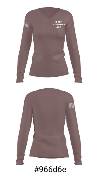 Women's Long Sleeve Vneck Shirt, B TRP 278th RES ACR, National Guard, Teamtime, Team time, sublimation, custom sports apparel, team uniforms, spirit wear, spiritwear, sports uniforms, custom shirts, team store, custom team store, fundraiser sports, apparel fundraiser