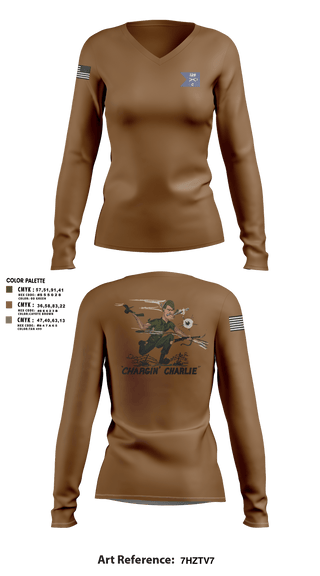 Womens Long Sleeve Vneck Shirt, C Co 1-125th IN, , Teamtime, Team time, sublimation, custom sports apparel, team uniforms, spirit wear, spiritwear, sports uniforms, custom shirts, team store, custom team store, fundraiser sports, apparel fundraiser