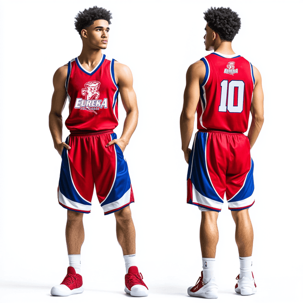 Basketball Uniform, Eureka High School Basketball, Women's Basketball, Teamtime, Team time, sublimation, custom sports apparel, team uniforms, spirit wear, spiritwear, sports uniforms, custom shirts, team store, custom team store, fundraiser sports, apparel fundraiser