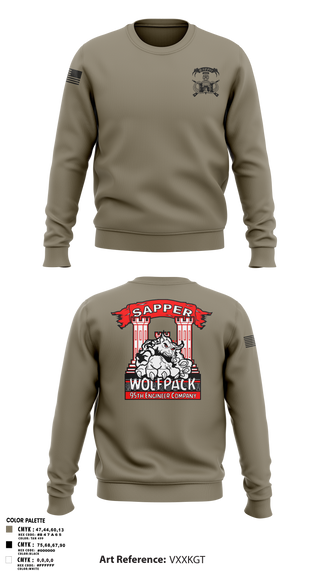 Crew Neck Sweatshirt, 95TH CEC-I, Army, Teamtime, Team time, sublimation, custom sports apparel, team uniforms, spirit wear, spiritwear, sports uniforms, custom shirts, team store, custom team store, fundraiser sports, apparel fundraiser