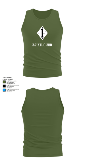 Tank Top, 3/7 Kilo 3rd, Marines, Teamtime, Team time, sublimation, custom sports apparel, team uniforms, spirit wear, spiritwear, sports uniforms, custom shirts, team store, custom team store, fundraiser sports, apparel fundraiser