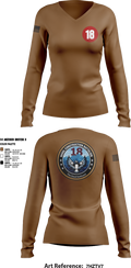 NCB 18 51477783 Women's Long Sleeve V-neck Shirt - 3