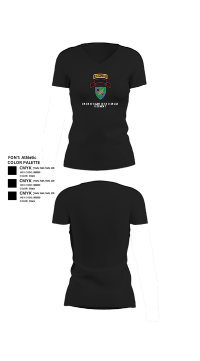 2nd Battalion 75th Ranger Regiment 36081201 Women's Short Sleeve V-neck Shirt - 24