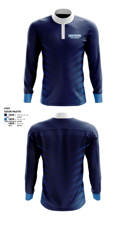 Quarter Zip Jacket, Enid Pacers, Women's Volleyball, Teamtime, Team time, sublimation, custom sports apparel, team uniforms, spirit wear, spiritwear, sports uniforms, custom shirts, team store, custom team store, fundraiser sports, apparel fundraiser
