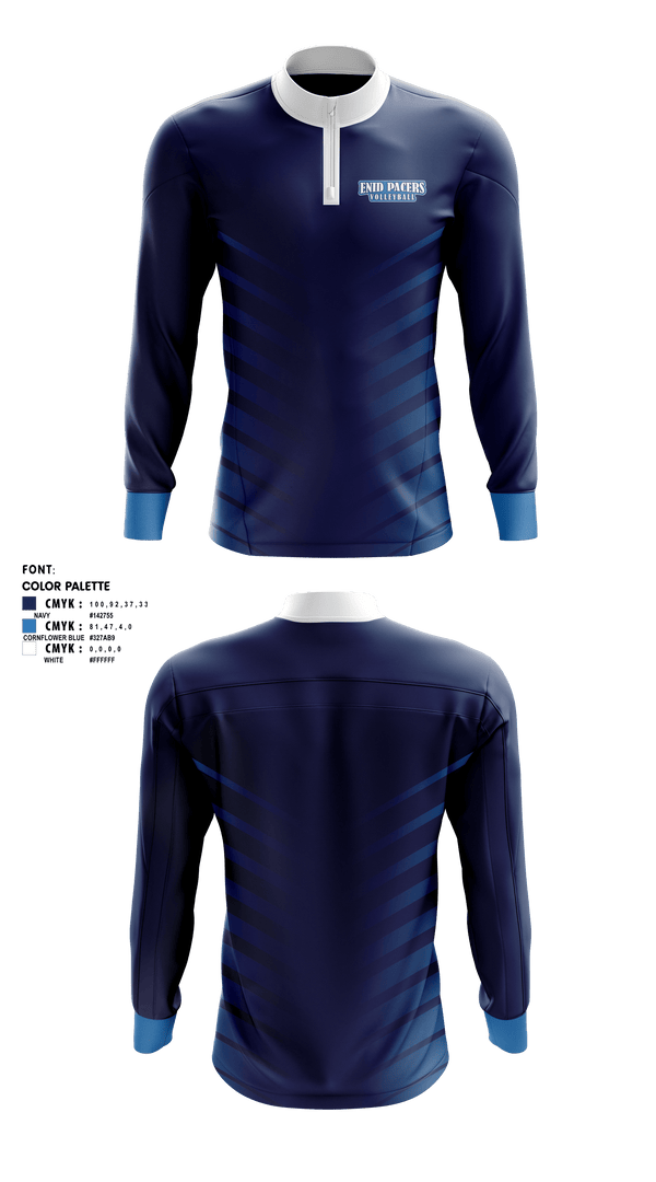 Quarter Zip Jacket, Enid Pacers, Women's Volleyball, Teamtime, Team time, sublimation, custom sports apparel, team uniforms, spirit wear, spiritwear, sports uniforms, custom shirts, team store, custom team store, fundraiser sports, apparel fundraiser