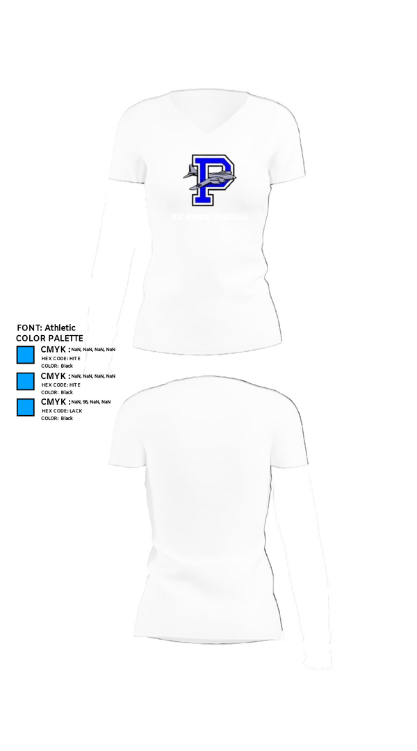 Womens Short Sleeve Vneck Shirt, Blue Bombers Volleyball, Women's Volleyball, Teamtime, Team time, sublimation, custom sports apparel, team uniforms, spirit wear, spiritwear, sports uniforms, custom shirts, team store, custom team store, fundraiser sports, apparel fundraiser