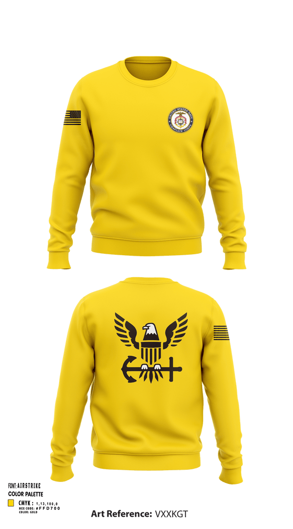 Crew Neck Sweatshirt, Chaplain Corp, Navy, Teamtime, Team time, sublimation, custom sports apparel, team uniforms, spirit wear, spiritwear, sports uniforms, custom shirts, team store, custom team store, fundraiser sports, apparel fundraiser