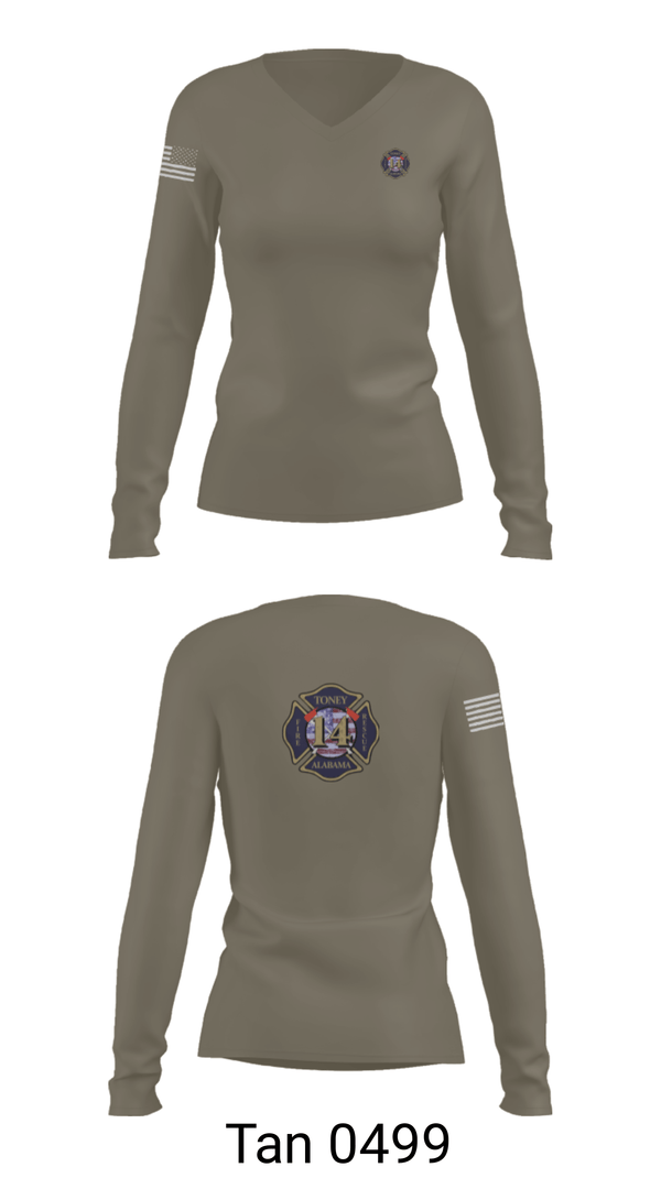Women's Long Sleeve Vneck Shirt, Tony Volunteer Fire Department, Fire Department, Teamtime, Team time, sublimation, custom sports apparel, team uniforms, spirit wear, spiritwear, sports uniforms, custom shirts, team store, custom team store, fundraiser sports, apparel fundraiser