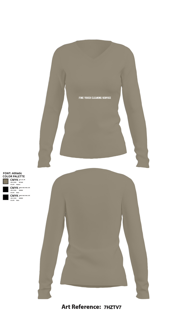 Womens Long Sleeve Vneck Shirt 1, Fine Touch Cleaning Service, , Teamtime, Team time, sublimation, custom sports apparel, team uniforms, spirit wear, spiritwear, sports uniforms, custom shirts, team store, custom team store, fundraiser sports, apparel fundraiser
