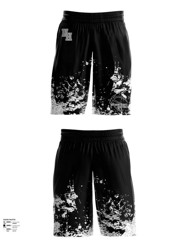 Mens Basketball Shorts, Northern Heights High School Basketball, Men's Basketball, Teamtime, Team time, sublimation, custom sports apparel, team uniforms, spirit wear, spiritwear, sports uniforms, custom shirts, team store, custom team store, fundraiser sports, apparel fundraiser