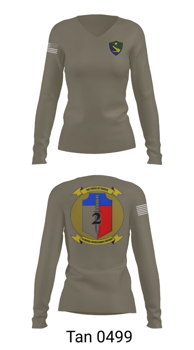 Task Force 61/2 50410807 Women's Long Sleeve V-neck Shirt - 77