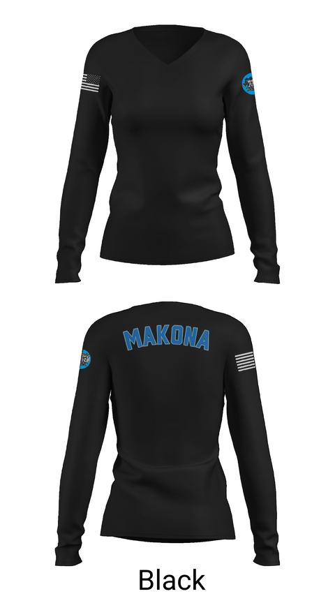 Womens Long Sleeve Vneck Shirt, MKA, E-Sports, Teamtime, Team time, sublimation, custom sports apparel, team uniforms, spirit wear, spiritwear, sports uniforms, custom shirts, team store, custom team store, fundraiser sports, apparel fundraiser