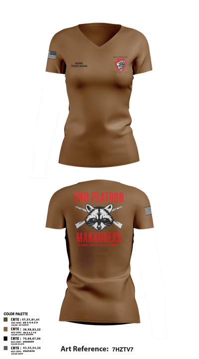 Charger Co. / 2-112th Infantry Battalion 37738588 Women's Short Sleeve V-neck Shirt - 51