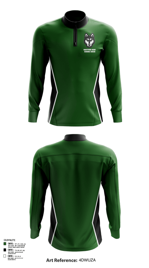 Quarter Zip Jacket, Hartford High School Cheer, Cheer, Teamtime, Team time, sublimation, custom sports apparel, team uniforms, spirit wear, spiritwear, sports uniforms, custom shirts, team store, custom team store, fundraiser sports, apparel fundraiser
