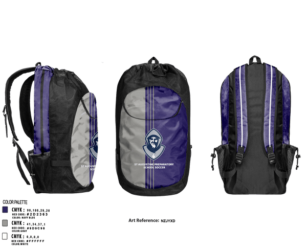Gear Bag, St Augustine Preparatory School Soccer, Men's Soccer, Teamtime, Team time, sublimation, custom sports apparel, team uniforms, spirit wear, spiritwear, sports uniforms, custom shirts, team store, custom team store, fundraiser sports, apparel fundraiser