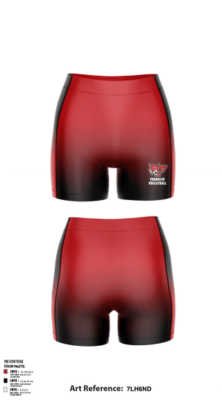 Women's Compression Shorts, Franklin Senior High School Volleyball, Women's Volleyball, Teamtime, Team time, sublimation, custom sports apparel, team uniforms, spirit wear, spiritwear, sports uniforms, custom shirts, team store, custom team store, fundraiser sports, apparel fundraiser