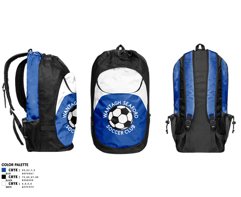 Gear Bag, Wantagh Seaford Soccer Club, Men's Soccer, Teamtime, Team time, sublimation, custom sports apparel, team uniforms, spirit wear, spiritwear, sports uniforms, custom shirts, team store, custom team store, fundraiser sports, apparel fundraiser
