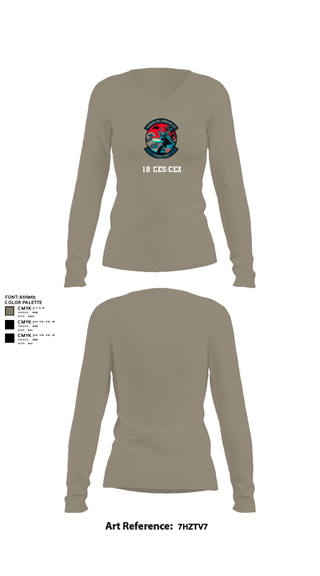 Women's Long Sleeve Vneck Shirt, 18 CES/CEX, , Teamtime, Team time, sublimation, custom sports apparel, team uniforms, spirit wear, spiritwear, sports uniforms, custom shirts, team store, custom team store, fundraiser sports, apparel fundraiser