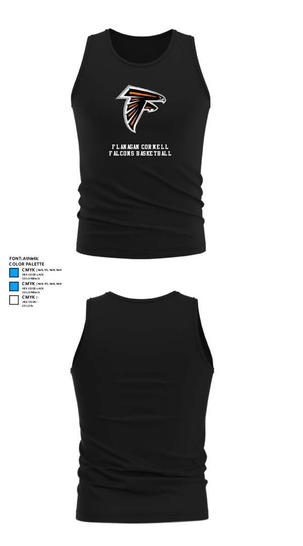 Tank Top, Flanagan Cornell Falcons Basketball, Men's Basketball, Teamtime, Team time, sublimation, custom sports apparel, team uniforms, spirit wear, spiritwear, sports uniforms, custom shirts, team store, custom team store, fundraiser sports, apparel fundraiser