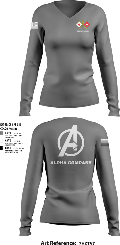 Alpha Company 80514577 Women's Long Sleeve V-neck Shirt - 7