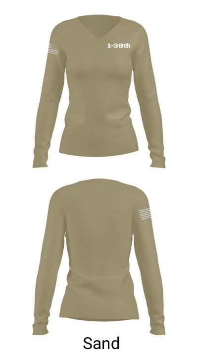 1-38th 12300070 Women's Long Sleeve V-neck Shirt - 97